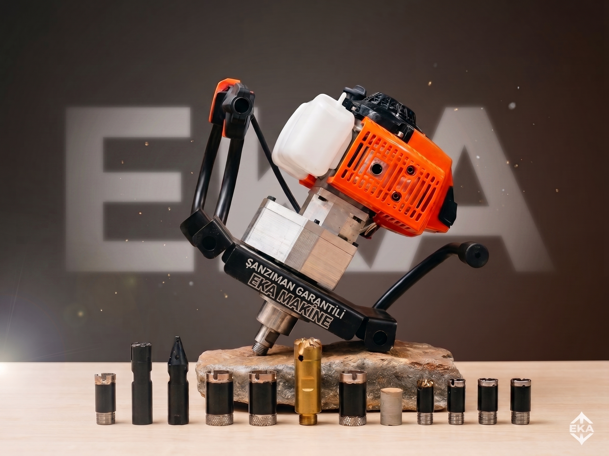EKA PLUS 5.5 HP BENZİNLİ KAROT & EL SONDAJ MAKİNESİ 5 MT FULL SET - Eka Makine