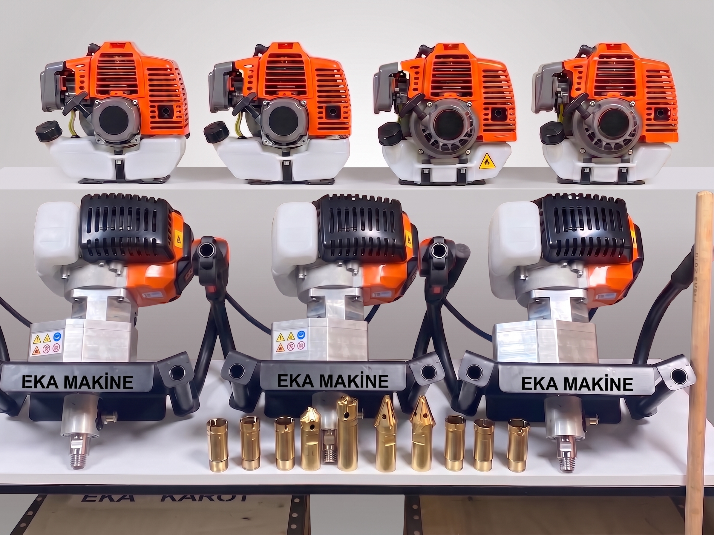EKA VEGA 3.5HP GÜÇLENMİŞ ŞANZIMANLI BENZİNLİ KAROT & EL SONDAJ 5 MT SET - Eka Makine